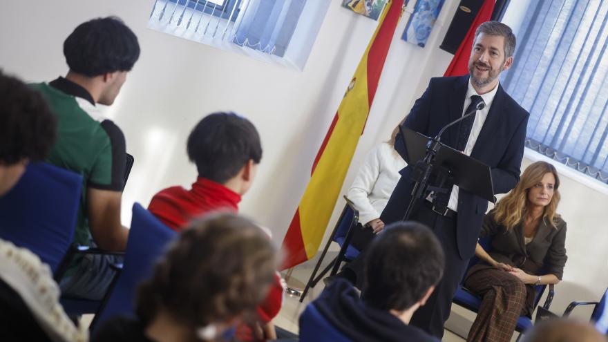 El consejero Miguel Ángel García durante la clausura de los talleres de la ARRMI