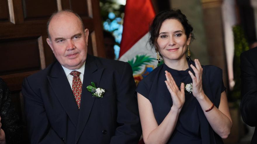 La presidenta Isabel Díaz Ayuso durante la presentación del Patronato-Lima Ciudad de los Reyes 