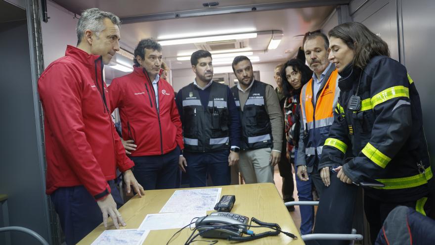 El consejero Carlos Novillo durante la activación del Plan INUNCAM en Becerril de la Sierra