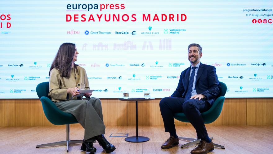 El consejero Miguel Ángel García Martín durante el desayuno informativo organizado por Europa Press