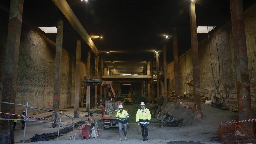 El consejero Jorge Rodrigo durante su visita a las obras de ampliación de la línea 3