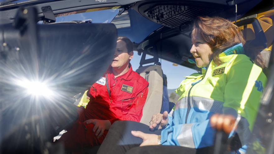 La consejera Fátima Matute en un simulacro de asistencia en accidente de ciclistas