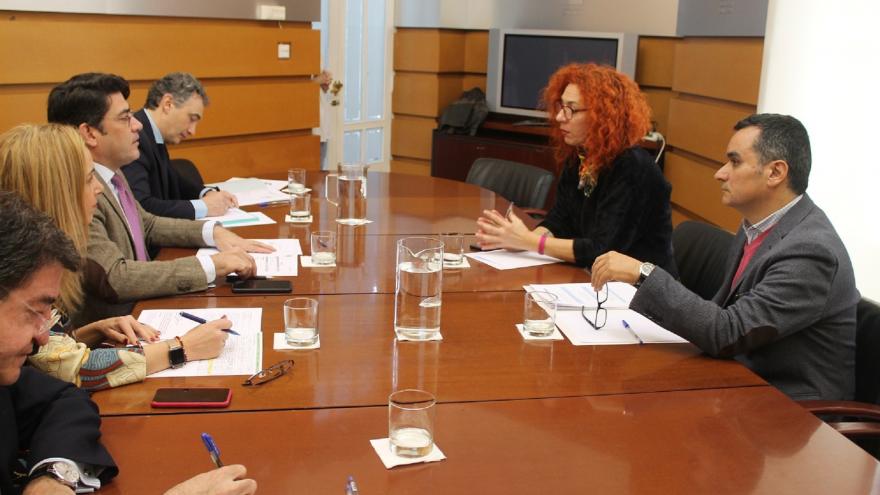 David Pérez durante la reunión