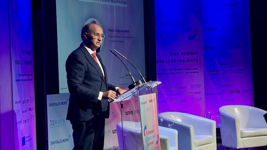 López-Valverde inaugura el European Digital Health Summit El consejero Miguel López-Valverde durante el European Digital Health Summit