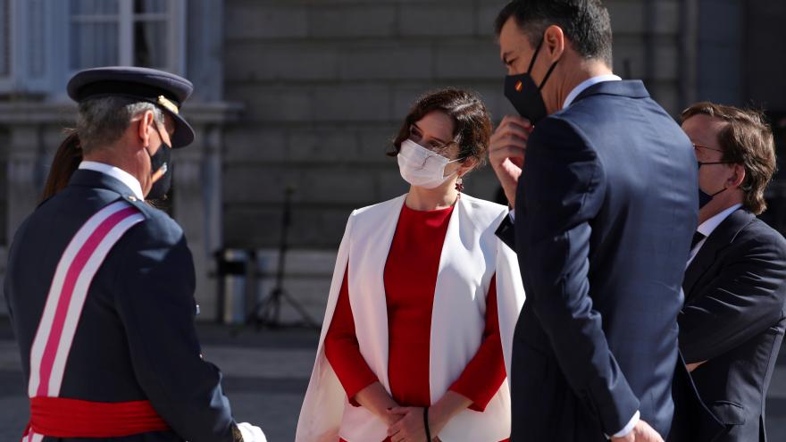 Díaz Ayuso, con Sus Majestades los Reyes en la celebración de la Fiesta Nacional