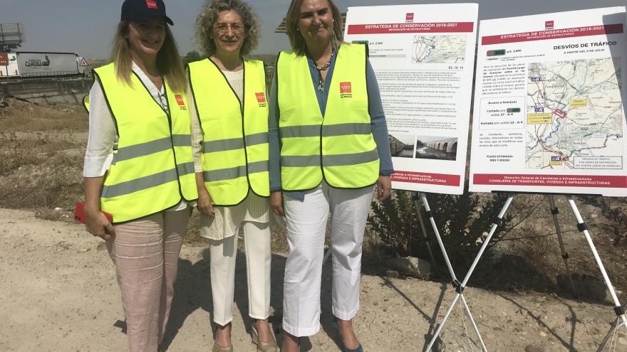 La consejera de Transportes, Vivienda e Infraestructuras Rosalía Gonzalo visita las obras del Puente Largo de Aranjuez