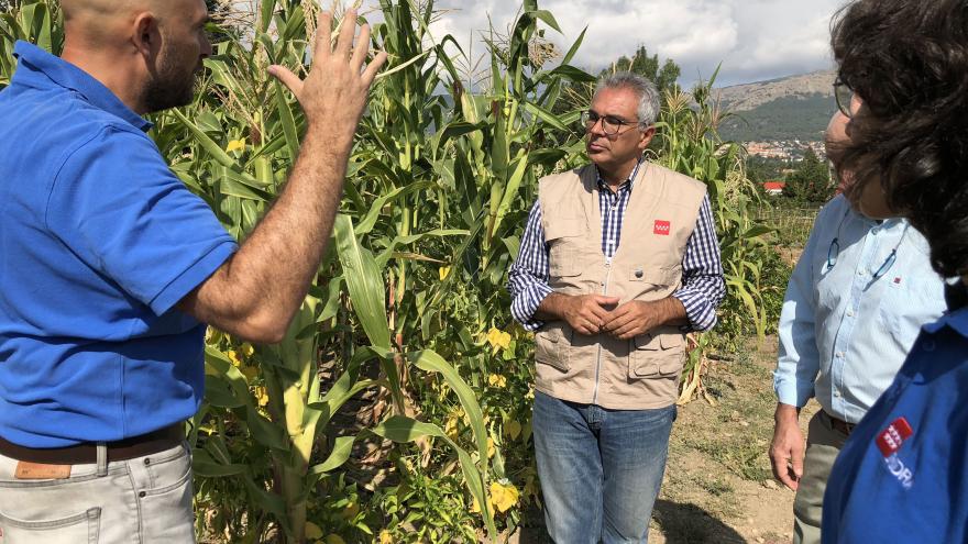 Izquierdo visita los talleres de agricultura participativa en El Escorial 