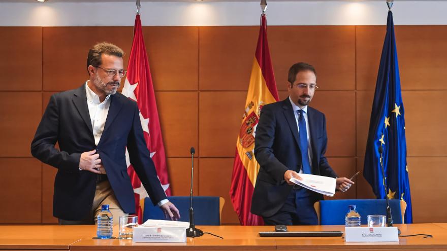 Javier Fernández-Lasquetty durante el acto de la presentación de los datos de la contabilidad regional