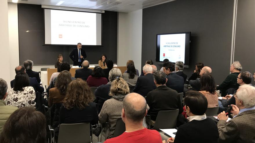 Manuel Giménez durante la inauguración del Encuentro de Arbitraje de Consumo 2019 