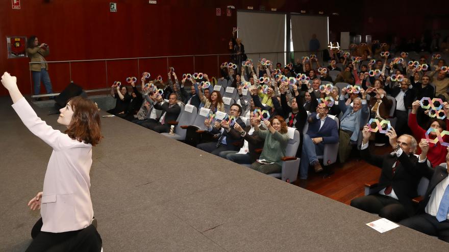 Lola Moreno y Enrique Ruiz Escudero en la jornada de concienciación sobre el autismo organizada por la Federación de Autismo Madrid