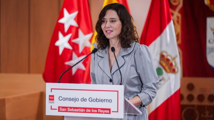 La presidenta Isabel Díaz Ayuso durante la reunión