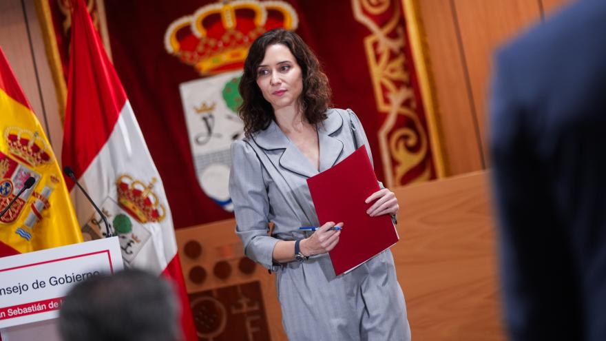 La presidenta Isabel Díaz Ayuso durante la reunión