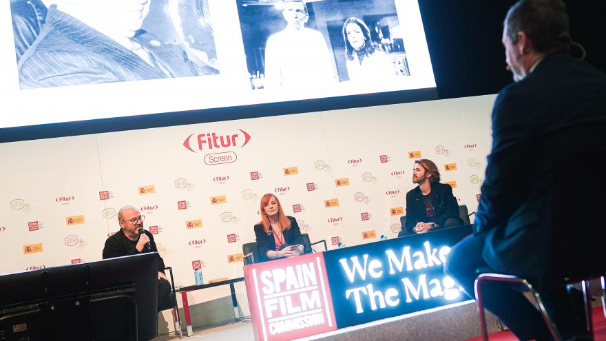 El consejero Mariano de Paco Serrano durante la presentación de FITUR Screen 2024