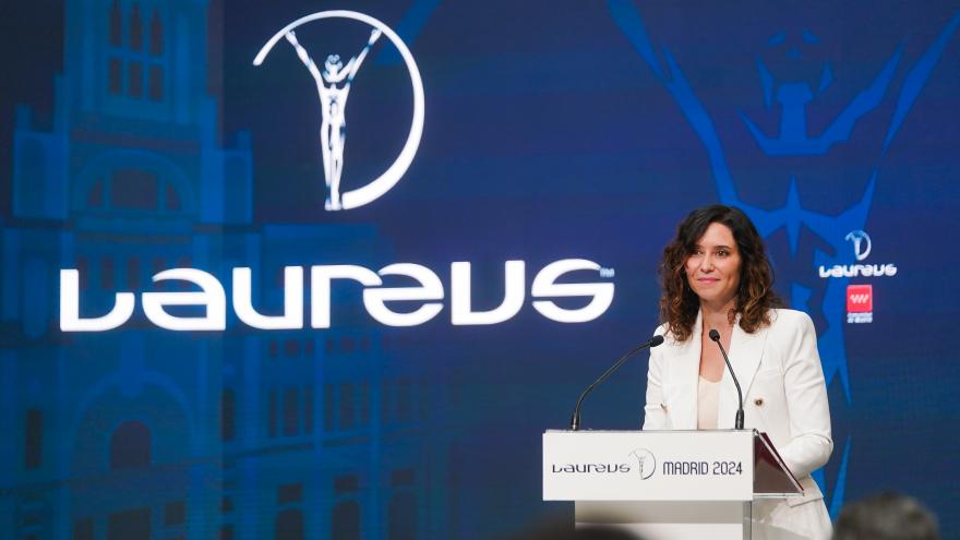 La presidenta Isabel Díaz Ayuso durante los Premios Laureus