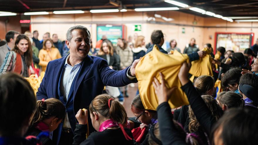 El consejero Jorge Rodrigo durante la inauguración del Tren de la Navidad