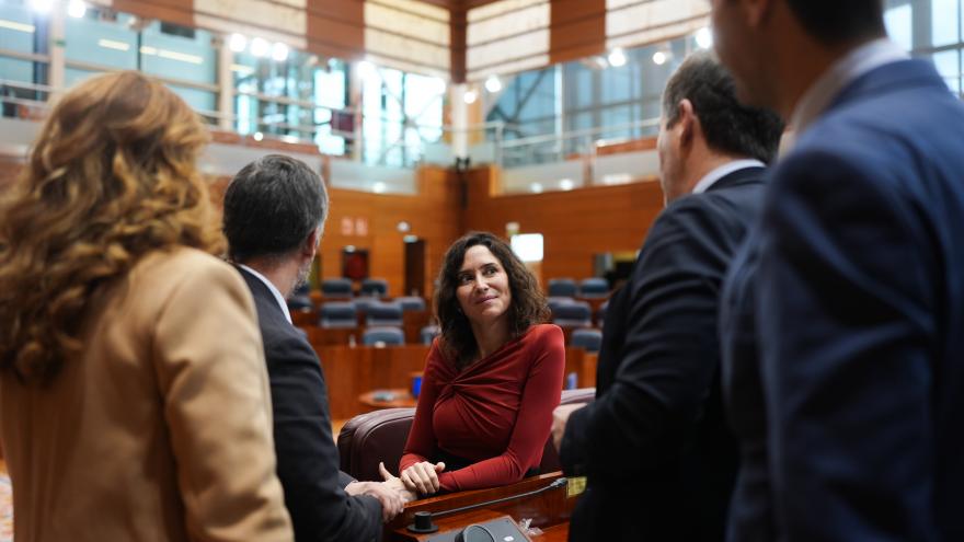 La presidenta Isabel Díaz Ayuso durante el Pleno de la Asamblea de Madrid