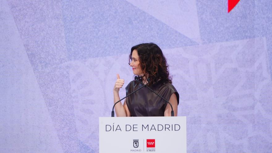 La presidenta Isabel Díaz Ayuso en el acto del Día de Madrid en FITUR 2025