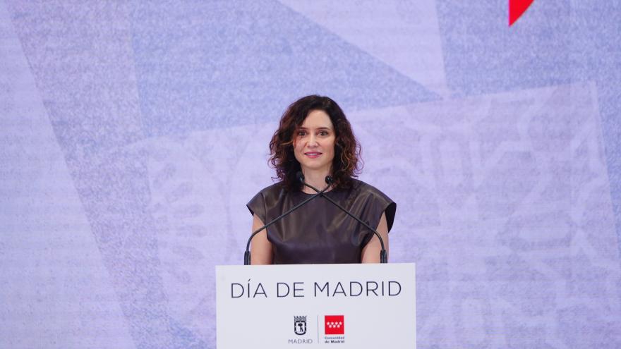 La presidenta Isabel Díaz Ayuso en el acto del Día de Madrid en FITUR 2025