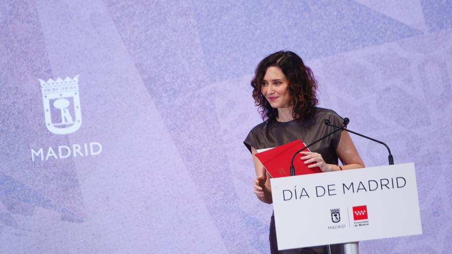 La presidenta Isabel Díaz Ayuso en el acto del Día de Madrid en FITUR 2025