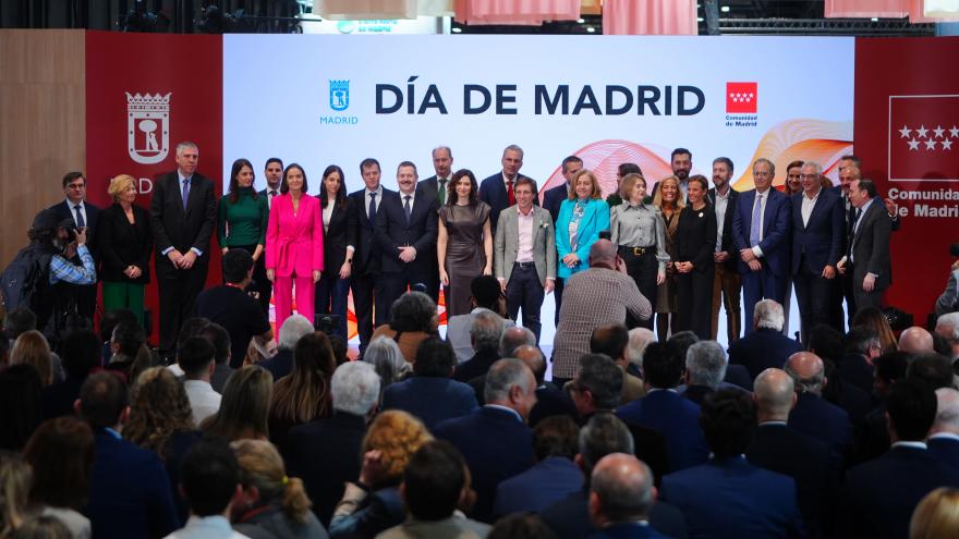 La presidenta Isabel Díaz Ayuso en el acto del Día de Madrid en FITUR 2025