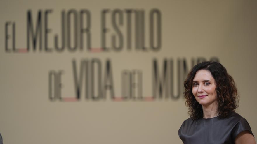 La presidenta Isabel Díaz Ayuso en el acto del Día de Madrid en FITUR 2025