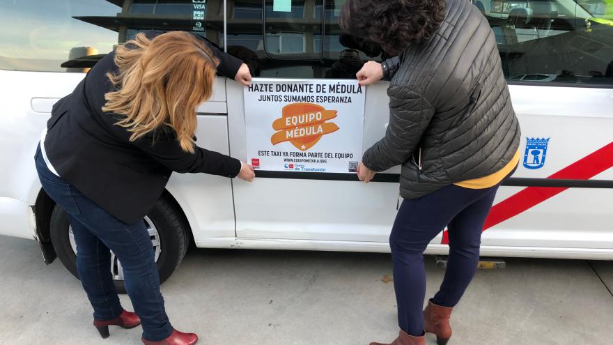 Los taxistas se suman a la campaña ‘Únete al equipo médula’ de la Comunidad de Madrid