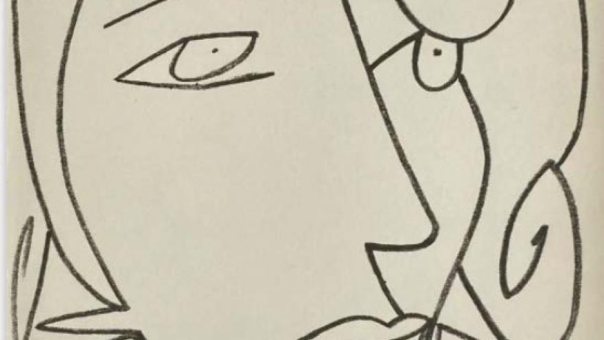 Imagen del dibujo de una mujer de la exposición No Solo Musas