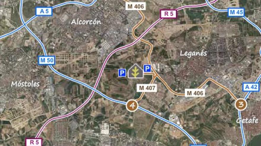 Acceso al Centro de educación ambiental Polvoranca