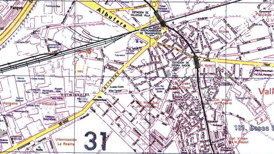 Esquema general del trazado de prolongación de la Línea 1 a Vallecas