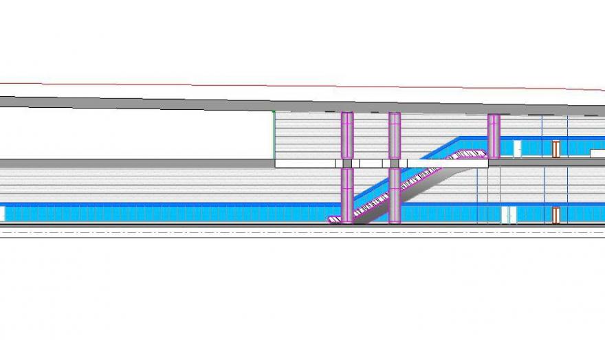 Sección longitudinal estación Alsacia