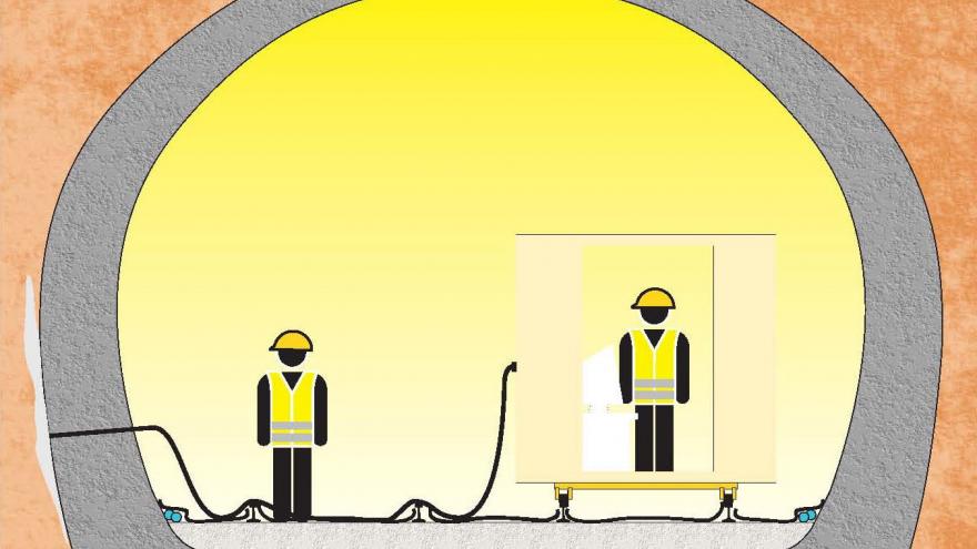 Consolidación del túnel, fase 5, inyección de mortero de cemento