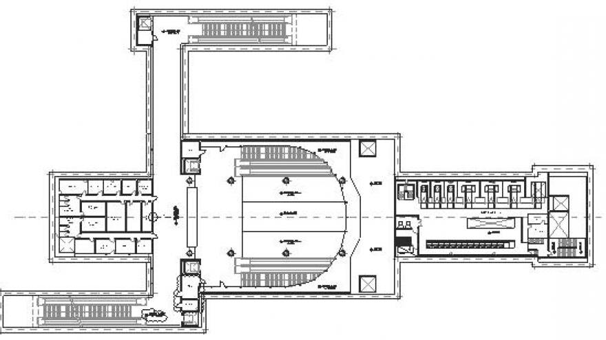 Planta general nivel vestíbulo de la estación Ciudad de Los Ángeles