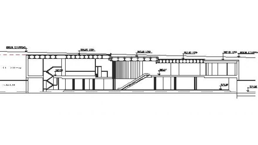 Sección longitudinal de la estación San Cristóbal