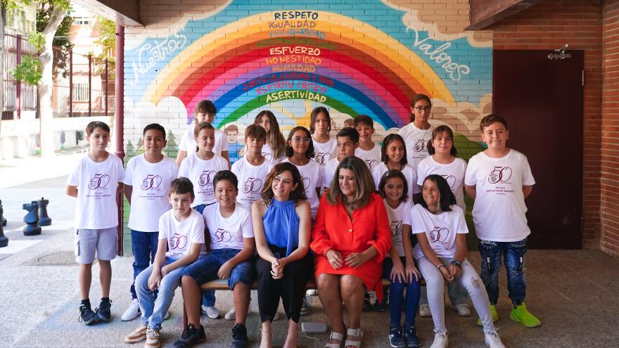La presidenta con los niños