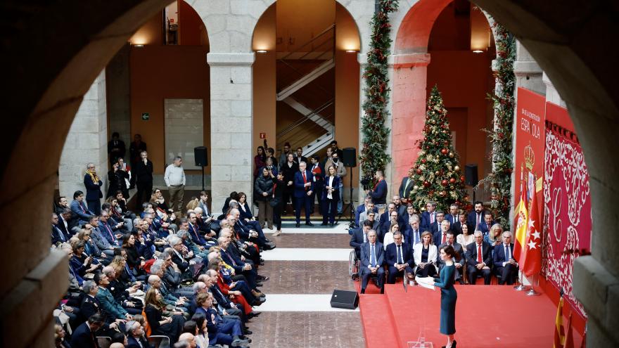 La presidenta Isabel Díaz Ayuso durante su intervención en el acto