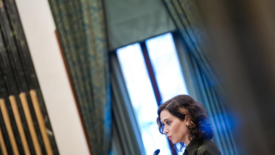 El perfil de la presidenta en durante su intervención