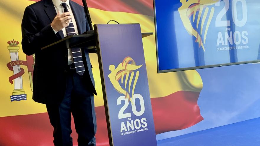 El consejero Javier Fernández-Lasquetty desde el atril durante su intervención en el acto