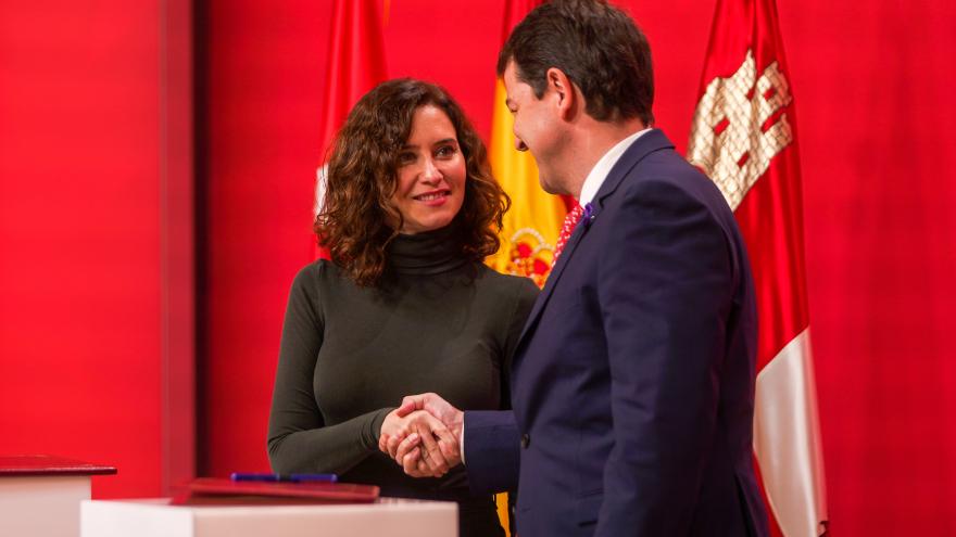 Ayuso y Mañueco en rueda de prensa