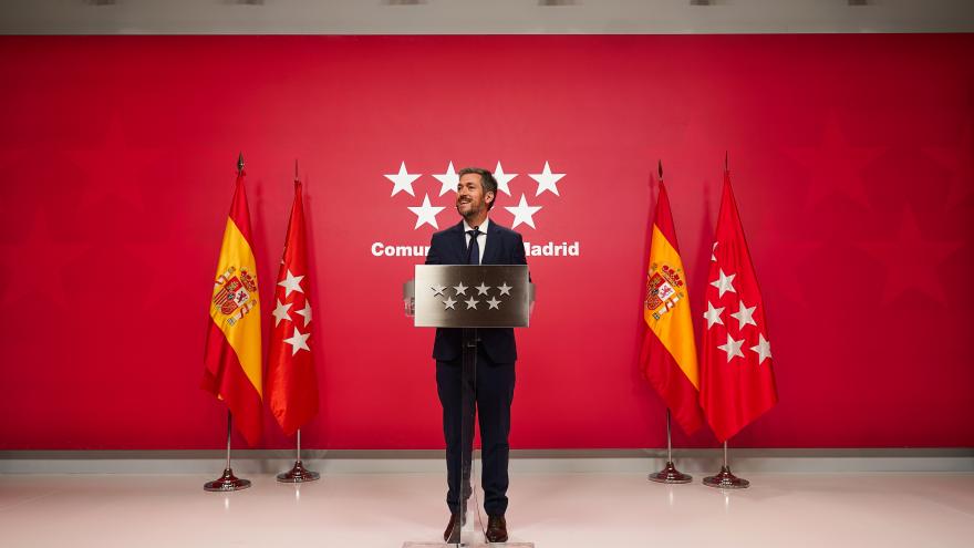 El consejero Miguel Ángel García durante la rueda de prensa