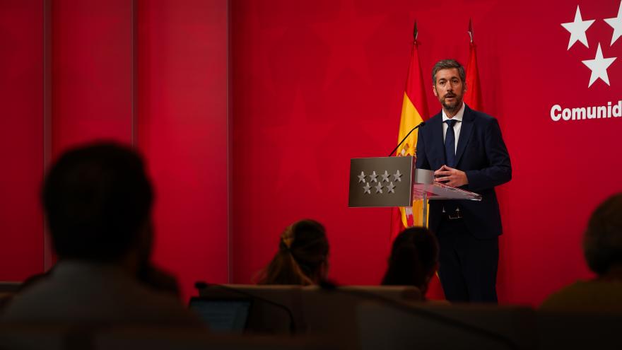 El consejero Miguel Ángel García durante la rueda de prensa