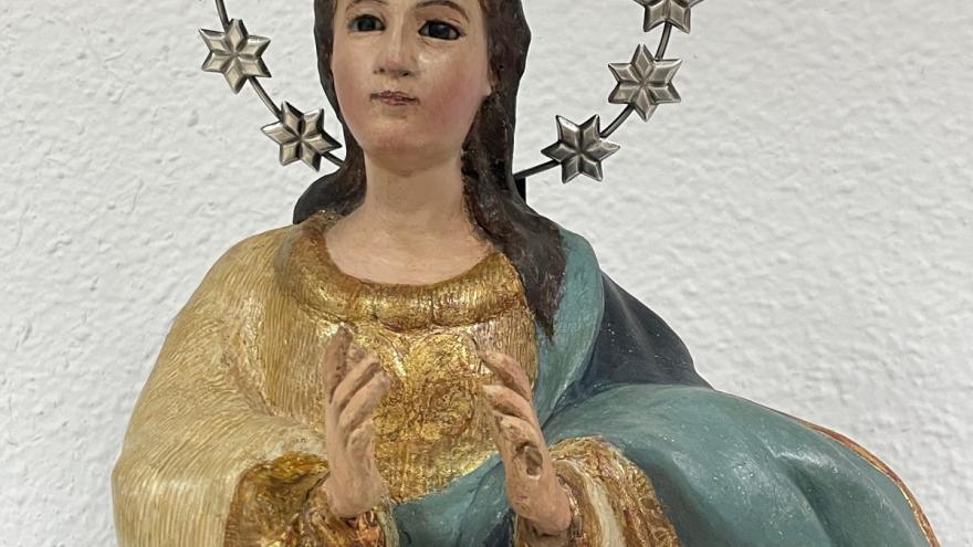 Talla de Inmaculada Concepción después de su restauración