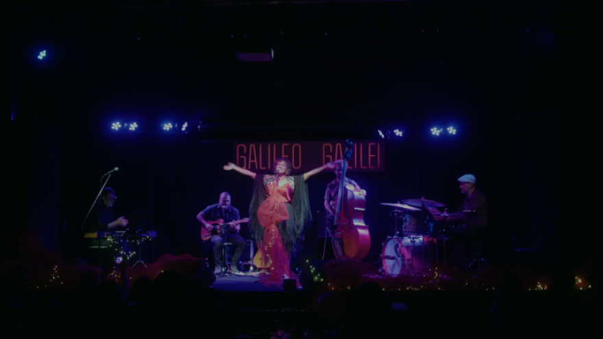 fotografía de Amanda Verdú durante un  concierto