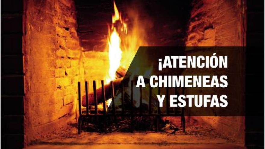 Chimenea con fuego