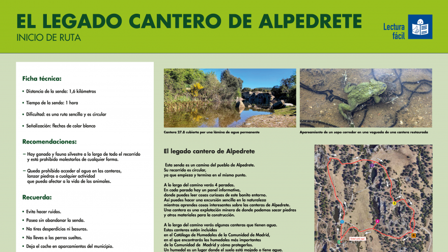 Inicio de la senda el Legado de cantero