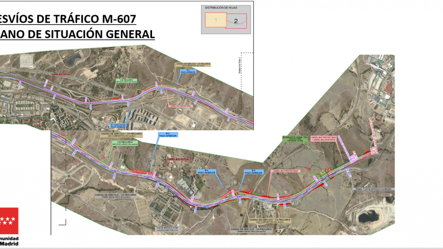 imagen desvío de tráfico obras M-607 tercer carril