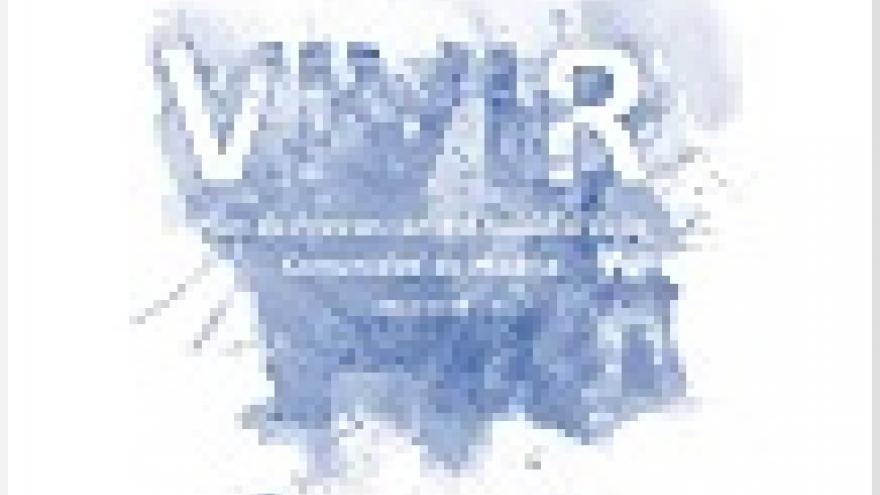 Plan de Prevención del Suicidio de la Comunidad de Madrid 2022-2026 Palabra "VIVIR" resaltada sobre un fondo de mancha de tinta