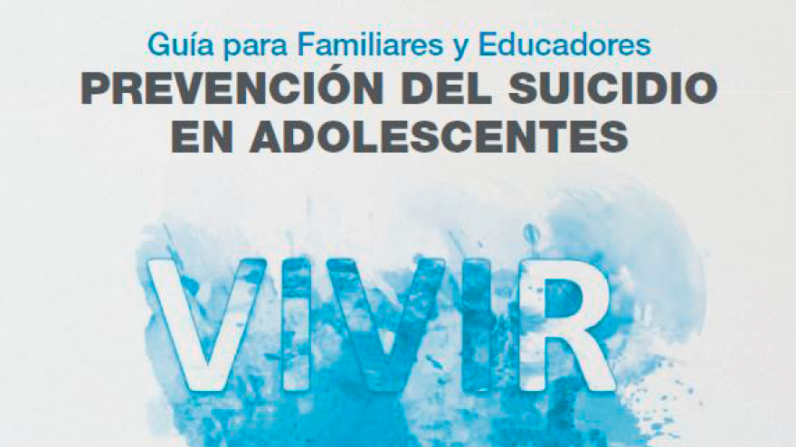 palabra VIVIR sobre una mancha azul