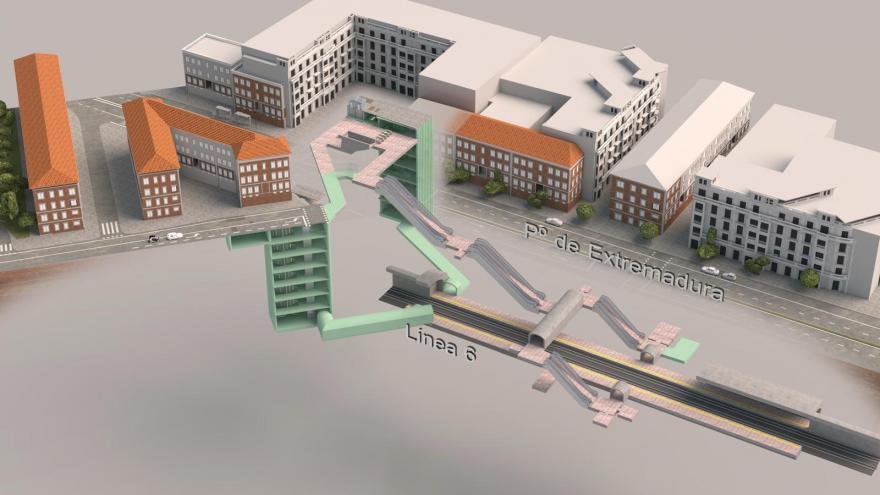 Mapa de obras de accesibilidad en la estación de Metro de Alto de Extremadura