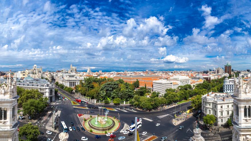 Vista aérea de Madrid desde la fuente de Cibeles