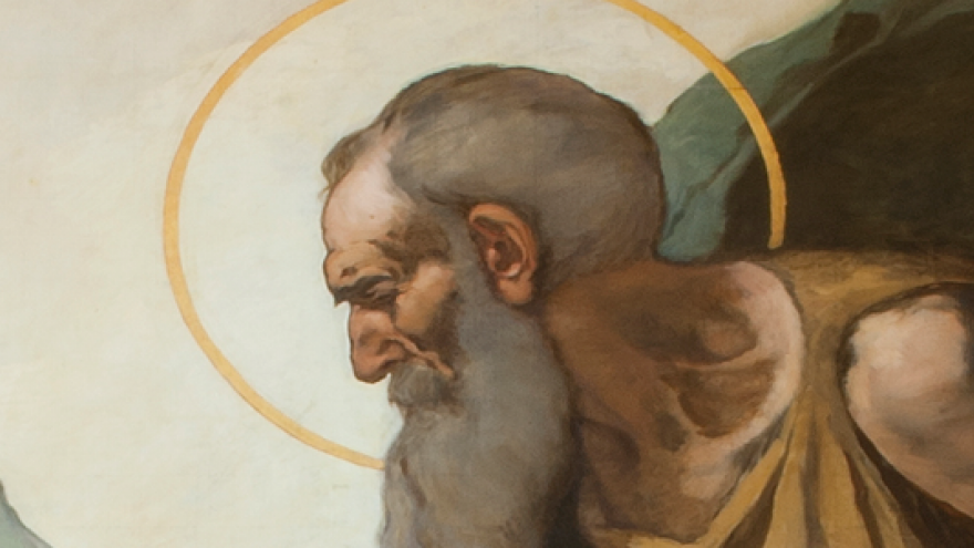 Dos pinturas sobre lienzo de Eduardo Rosales, “San Mateo” y “San Juan Evangelista”